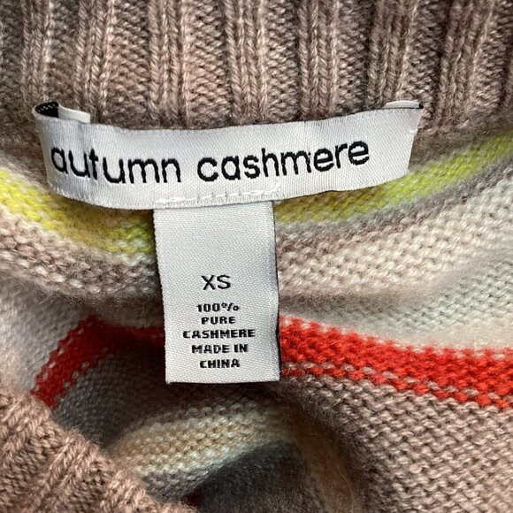 Autumn Cashmere Sweater Crew Neck 100% Cashmere  Striped  XS - Picture 8 of 9